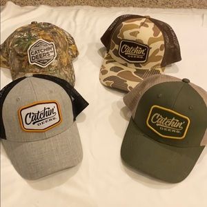 Men Catching Dears Lot of 4 Hats